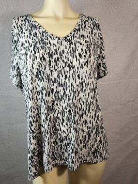 Nine West Womens XL Soft Spun Sleeveless Blouse Stretch Hip Length Lightweight